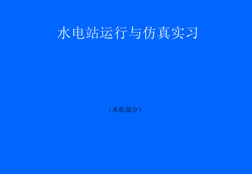 水电站运行与仿真实习教材(上传稿)