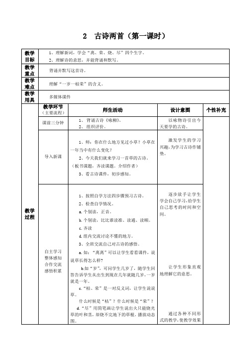 古诗《草》教学设计