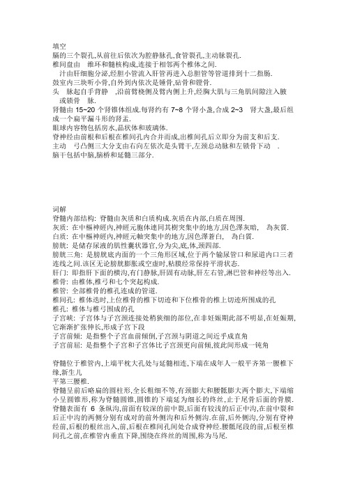 广州中医药大学05一院解剖试题