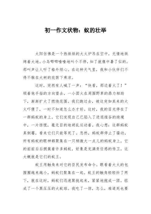 初一作文状物：蚁的壮举