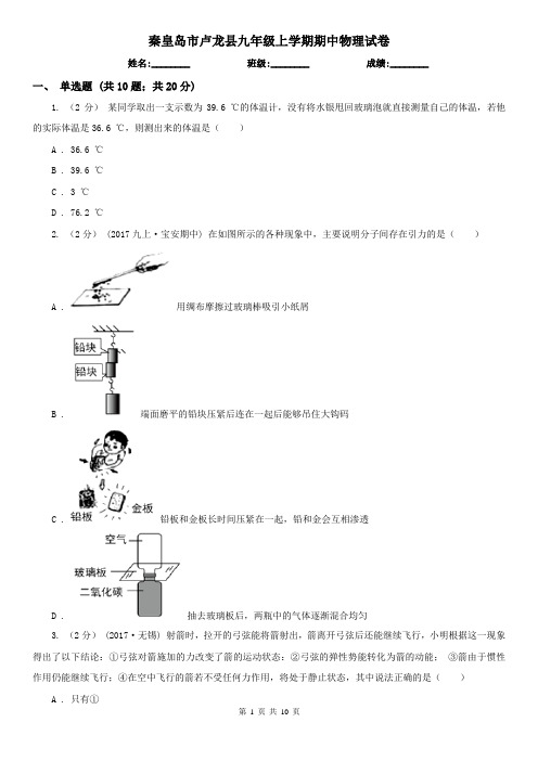 秦皇岛市卢龙县九年级上学期期中物理试卷