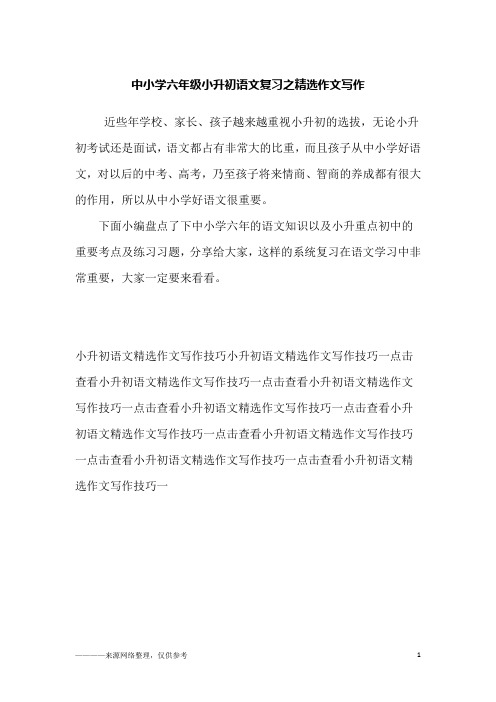 中小学六年级小升初语文复习之精选作文写作