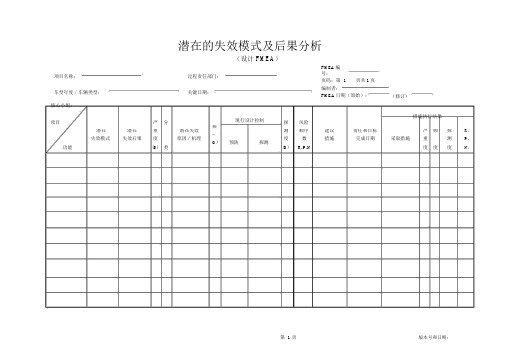 DFMEA表单