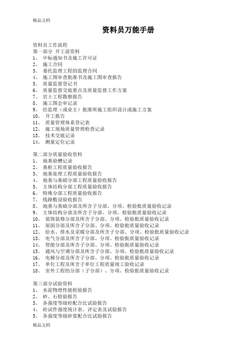 最新资料员快速学习万能手册(必修)