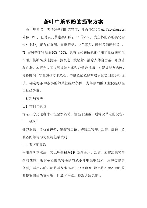茶多酚的提取方案(正交分解)