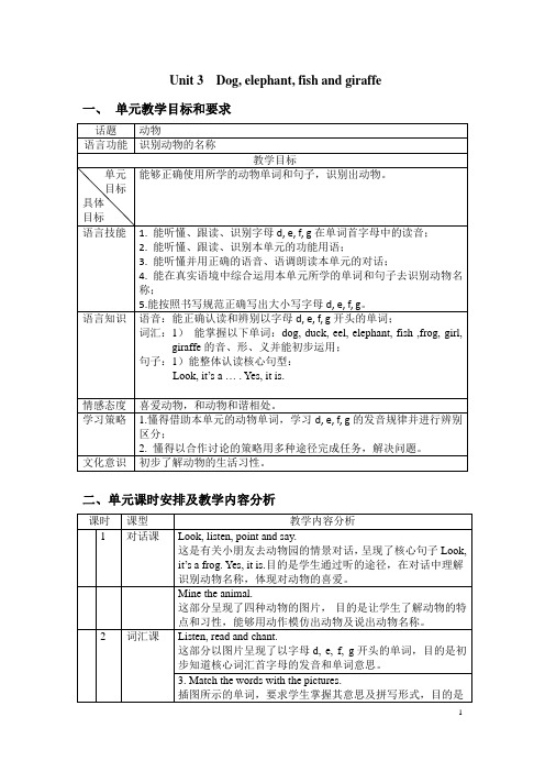 剑桥少儿英语预备级第三单元教案