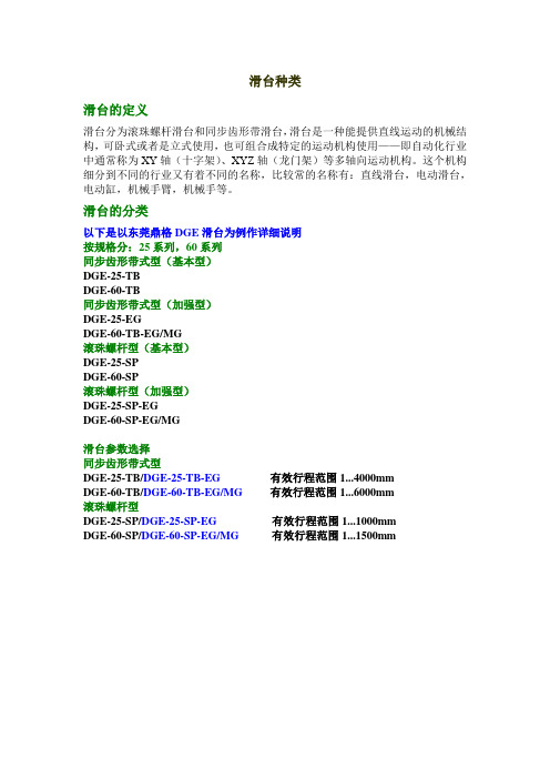 滑台种类