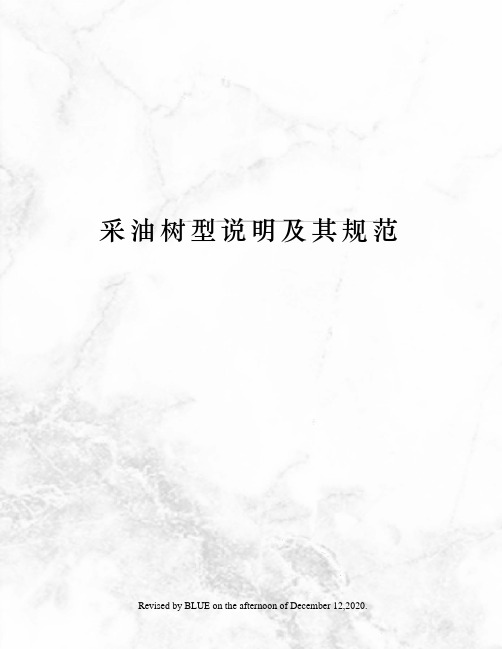 采油树型说明及其规范