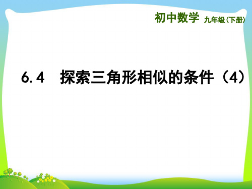 【最新】苏科版九年级数学下册第六章《 探索三角形相似的条件(4)》精品课件.ppt