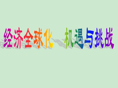 经济全球化的世界 ppt课件