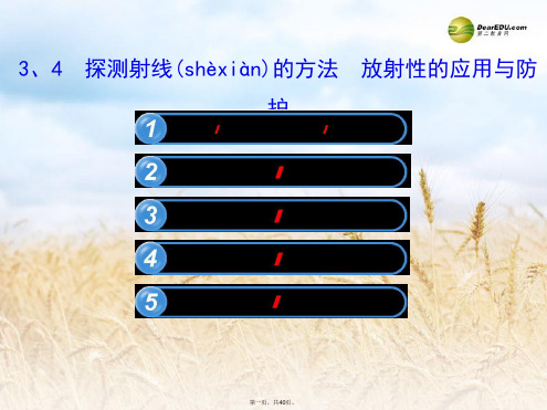 高中物理 19.3.4 探测射线的方法 放射性的应用与防护课件 新人教版选修35