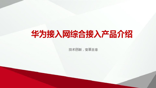 华为接入网综合接入产品介绍