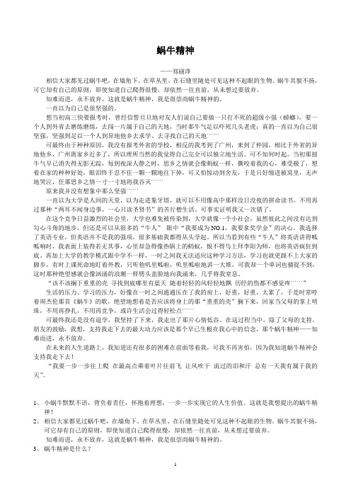 蜗牛精神