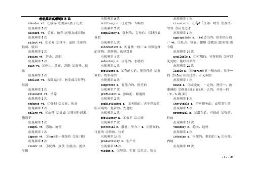 【考研英语】：考研英语高频词汇汇总