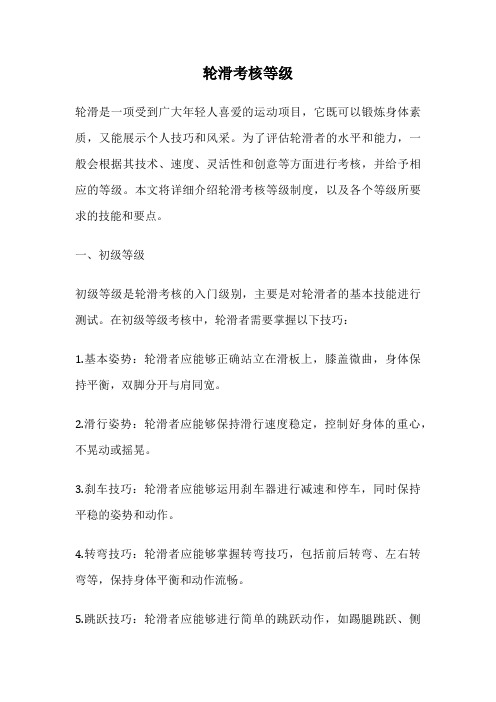 轮滑考核等级