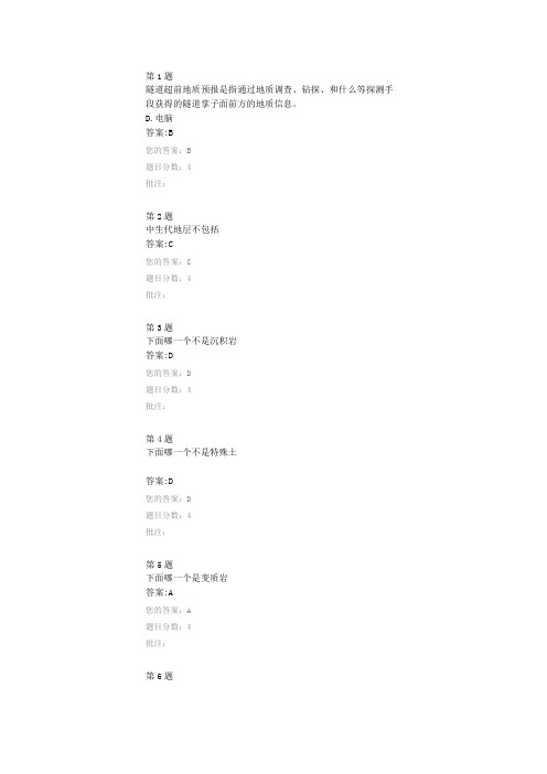 超前地质预报技术在隧道中的应用(公路水运检测师自测2018)