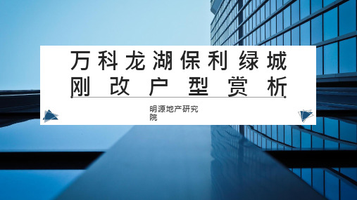 万科龙湖保利绿城学做刚改户型