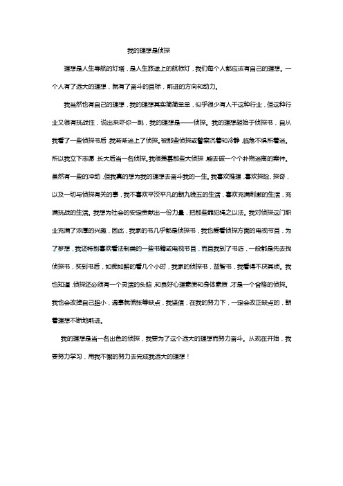 我的理想是侦探