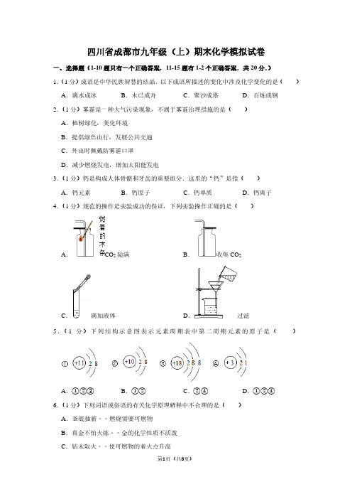 四川省成都市九年级(上)期末化学试卷