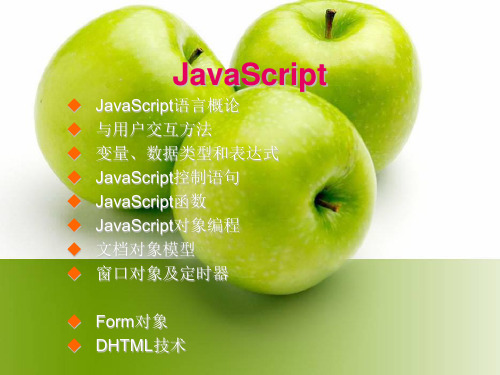 JavaScript程序设计课程教学文档精品PPT课件