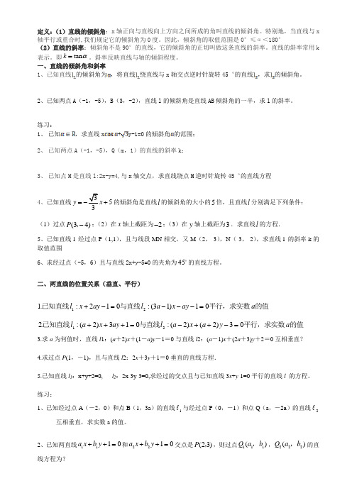(shi)数学直线与方程题型总结