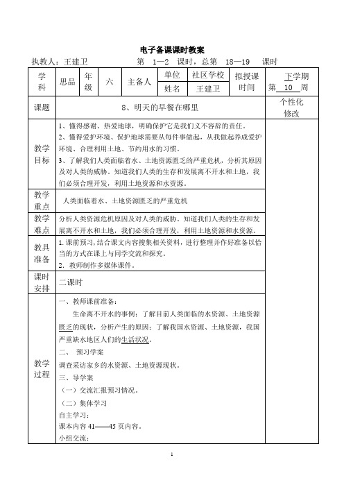8、明天的早餐在哪里
