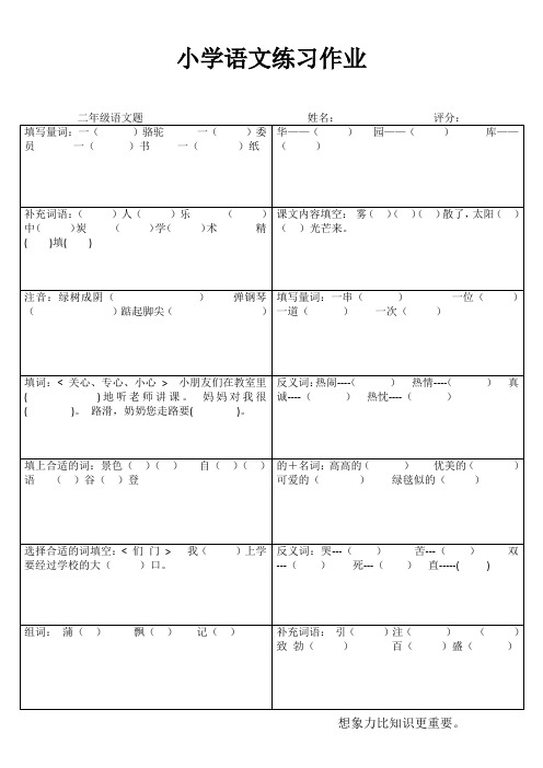 小学二年级语文阶段测试VI (81)
