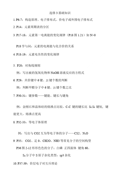 高中化学《选修3》基础知识复习提纲.doc