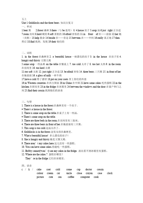 译林牛津英语5A知识点(word文档物超所值)