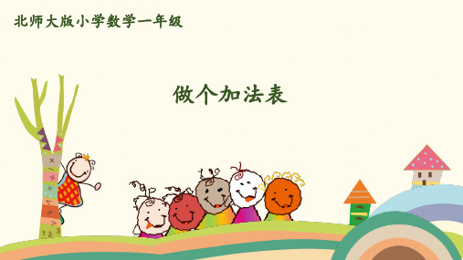 一年级上册数学课件-第七单元-第7课时做个加法表北师大版(17页PPT)
