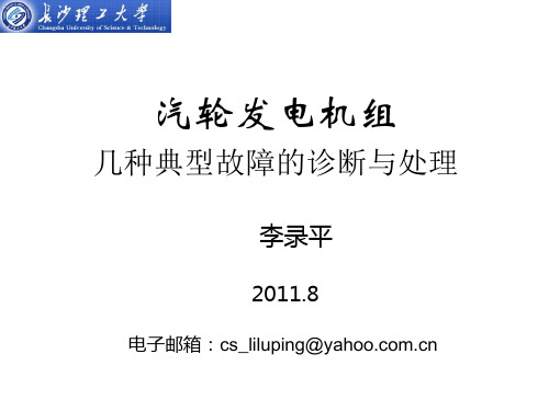 汽轮发电机组典型故障检测诊断与控制