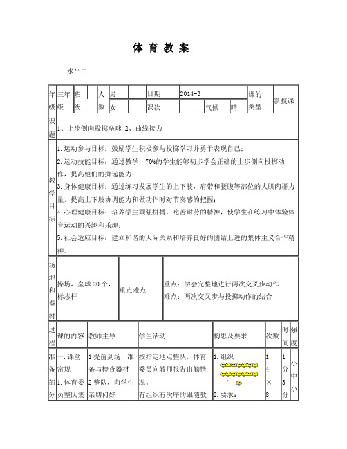上四步侧向投掷垒球教案