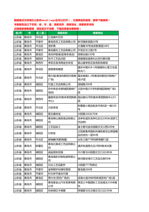 2020新版山东省青岛市工艺品工商企业公司商家名录名单联系电话号码地址大全2940家