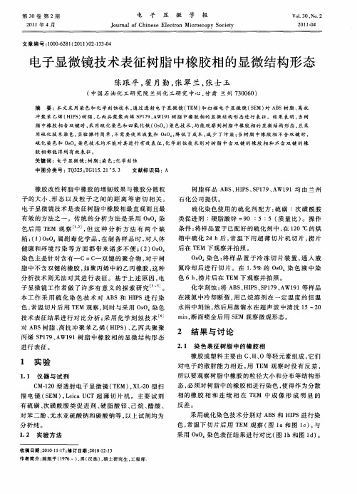 电子显微镜技术表征树脂中橡胶相的显微结构形态