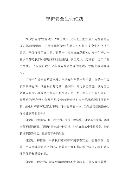 守护安全生命红线