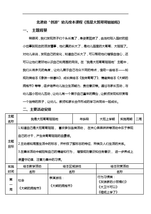 《我是大班哥哥姐姐了》绘本课程