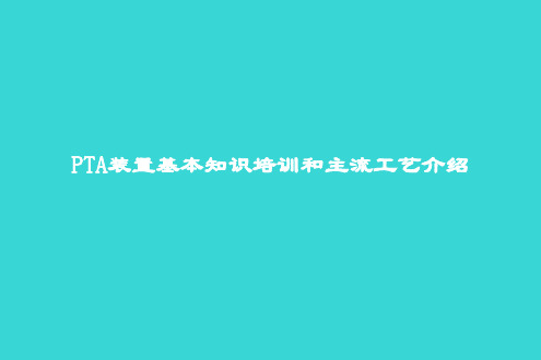 PTA装置基本知识培训和主流工艺介绍