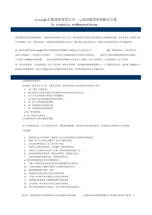 协同集团管理解决方案