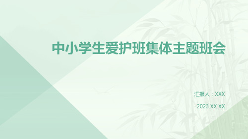 中小学生爱护班集体主题班会课件(共23张PPT)