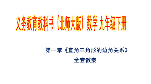 北师大版九年级数学下第一章《直角三角形的边角关系》全套课件