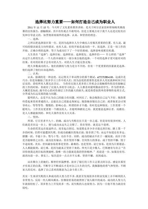 选择比努力重要