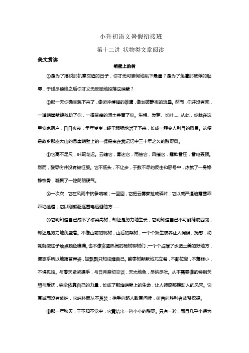 状物类文章阅读