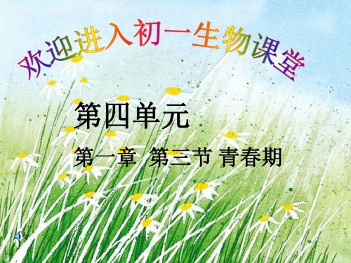 人教版七年级下册生物第四单元第一章第三节青春期(30张ppt)