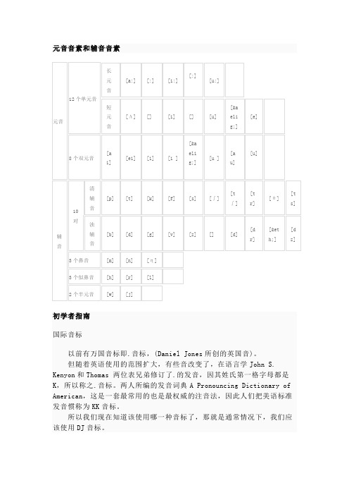 元音音素和辅音音素