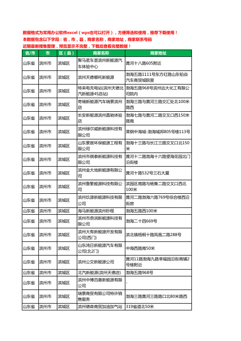 2020新版山东省滨州市滨城区新能源工商企业公司商家名录名单黄页联系电话号码地址大全78家