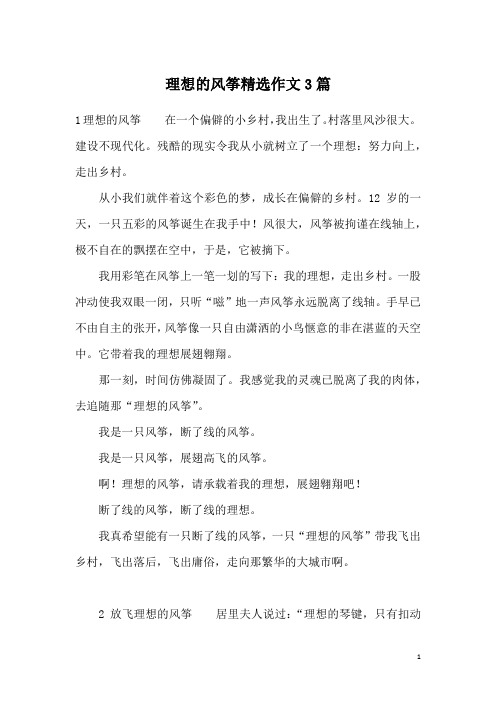 理想的风筝精选作文3篇