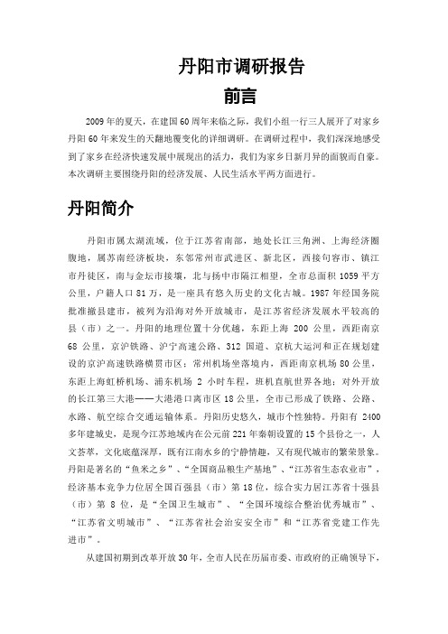 丹阳市调研报告