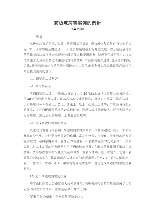 高边坡病害实例的例析
