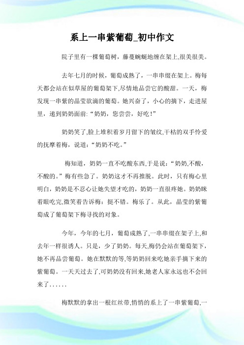 系上一串紫葡萄_初级中学作文.doc