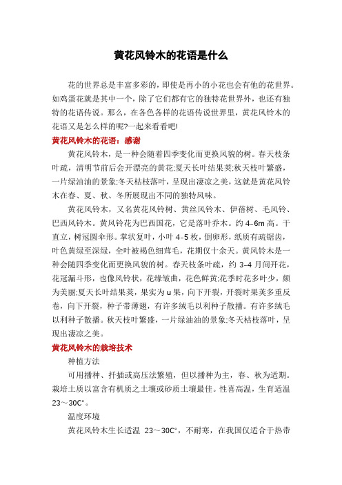 黄花风铃木的花语是什么
